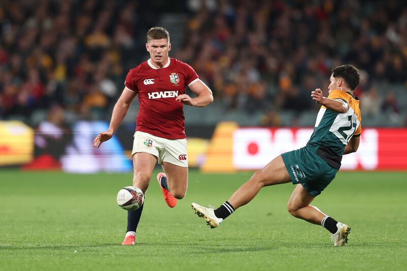 Owen Farrell in action after coming on as a replacement in Adelaide. Photograph: Matt King/Getty Images