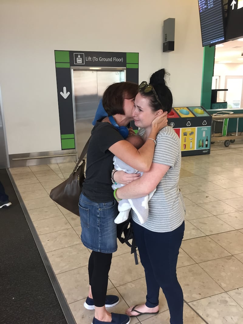 Hannah Sutcliffe saying goodbye to her mother in New Zealand: "Crying every step of the way through the airport as I wanted her to stay"
