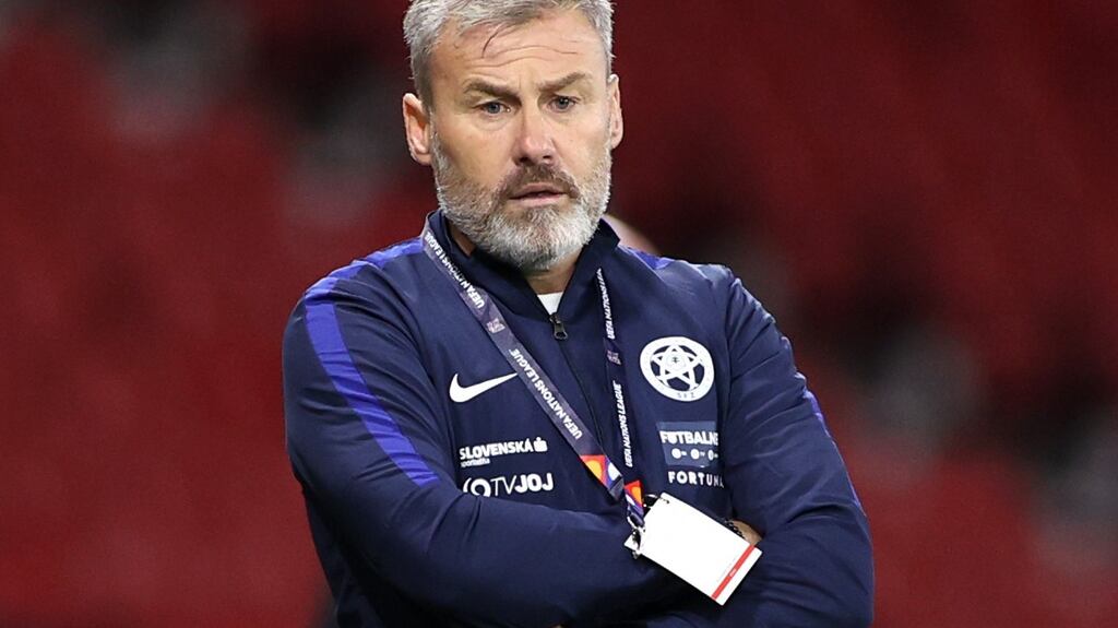 Pavel Hapal: Slovakia coach has been sacked after defeats to Scotland and Israel. Photograph: Steve Welsh/PA