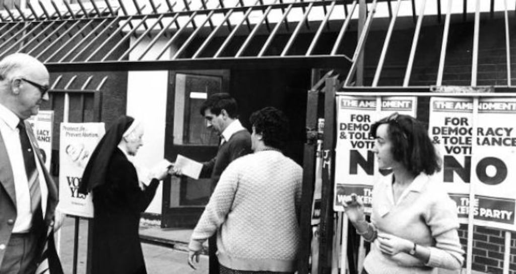 Voters going to the polls in the 1983 abortion referendum. File photograph: Pat Langan/The Irish Times.