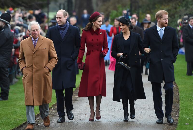 The current king, Charles III (left), along with Prince William and his wife Kate with prince Harry and Meghan Markle in 2018. Photograph: Joe Giddens/PA