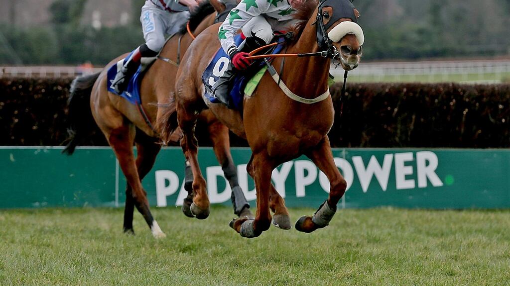 Colms Dream, ridden by Donagh Meyler, on the way to winning the Tri Equestrian Handicap Steeplechase at Leopardstown last month. Photograph: Donall Farmer/Inpho.