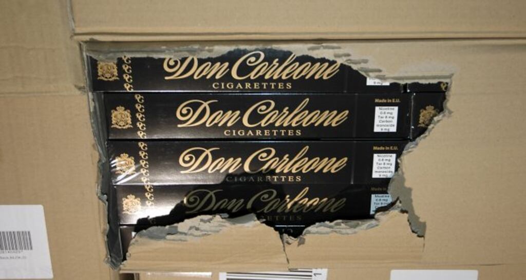 Part of the cigarettes haul seized in Dublin Port. Photograph: Revenue