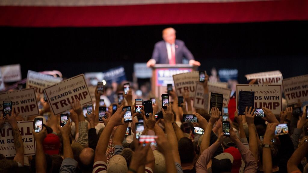Trump on the stump: Donald Trump at campaign rally in Georgia. Photograph: Kevin D Liles/New York Times
