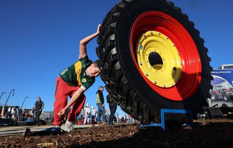 Sam O’Callaghan, from Youghal, Co Cork, at the National Ploughing Championships. Photograph: Dara Mac Dónaill/The Irish Times
