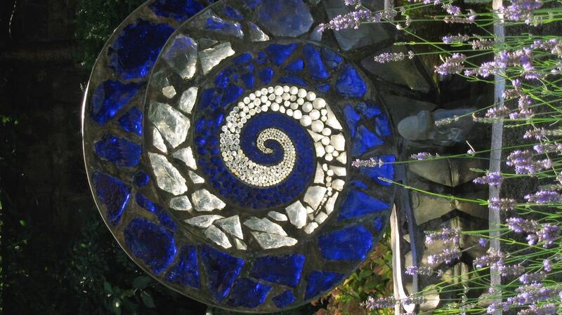 A piece of outdoor sculpture by the Dublin-based glass artist and sculptor Killian Schurmann