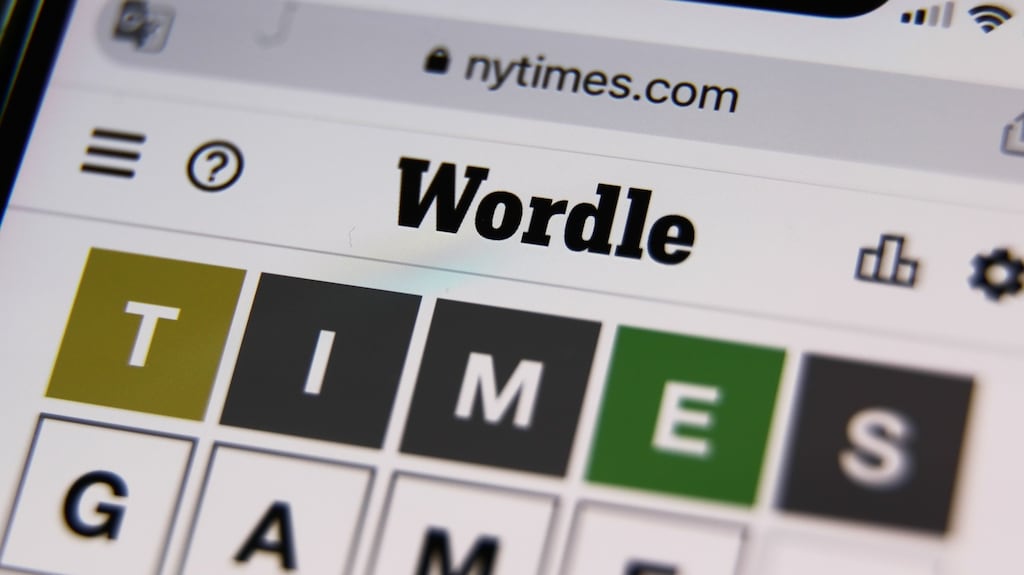 Wordle: one popular strategy is to start with a vowel-heavy word. Photograph: Jakub Porzycki/NurPhoto via Getty