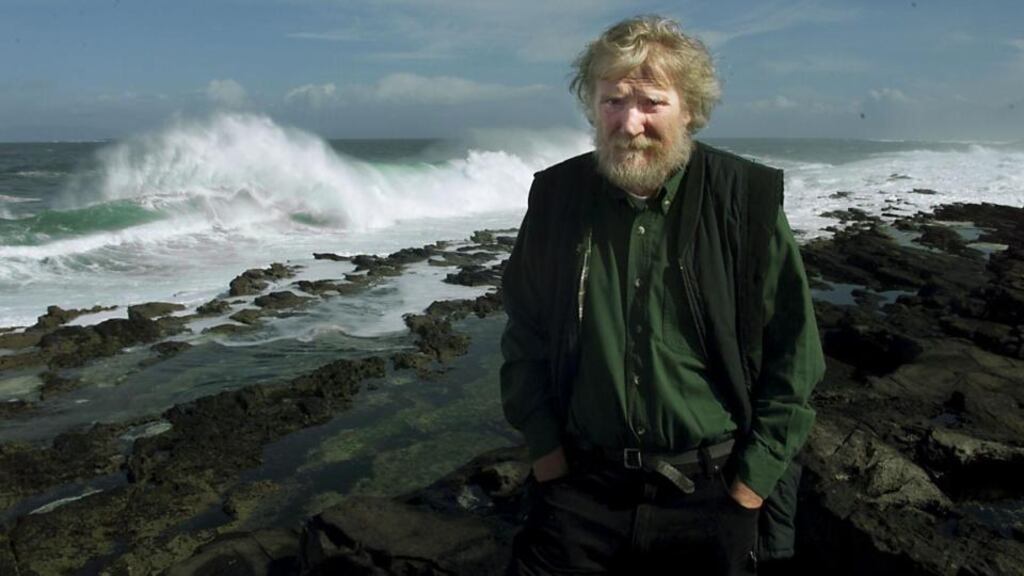 The late Dermot Healy near his home in Ballyconnell West, Co Sligo: “He talked to the postman, walked the lanes, provided feasts, listened to birds and tales of ghosts, watched the play of light, cooks’ hands, glasses raised to lips, fingers moving over the buttons of a concertina and collected jokes, exclamations, sayings, idiomatic twists, shrugs, gestures, the way a thought or feeling broke into a face.” Photograph: Alan Betson