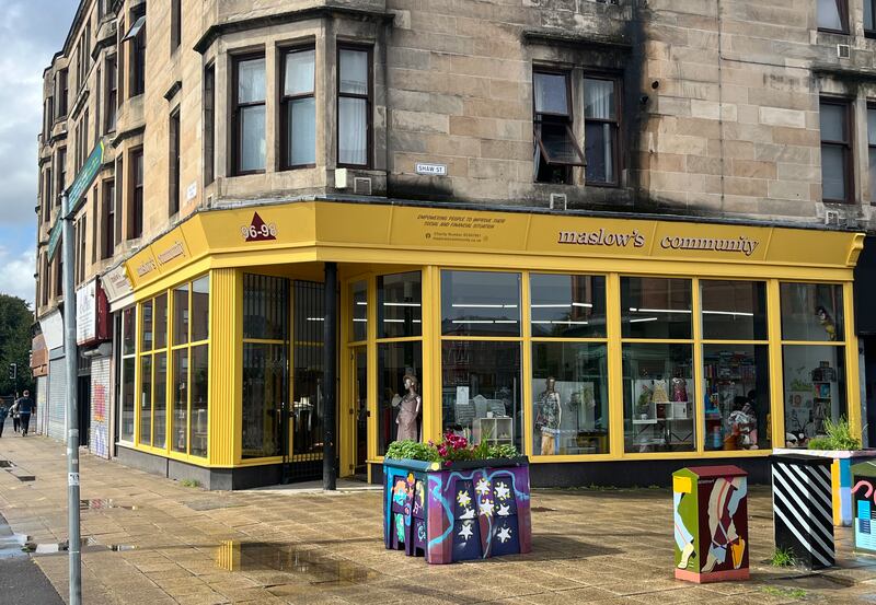 The community shop run in conjunction with Maslow's community hub. Photograph: Mark Paul