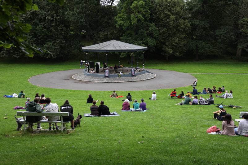Image from the full moon vigil held to celebrate Sinead O'Connor at The Hollow, Phoenix Park, Dublin. Photograph: Nick Bradshaw / The Irish Times