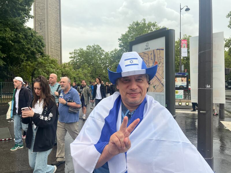 Arkady Tishman, an Israeli fan in Paris for the Olympics, said he held nothing against fans from other countries who cheered for Palestine. Photograph: Jack Power