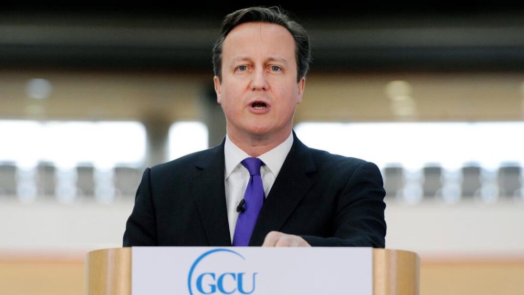 David Cameron delivers his speech on Scottish independence at the Olympic Park in Stratford, east London, yesterday.
