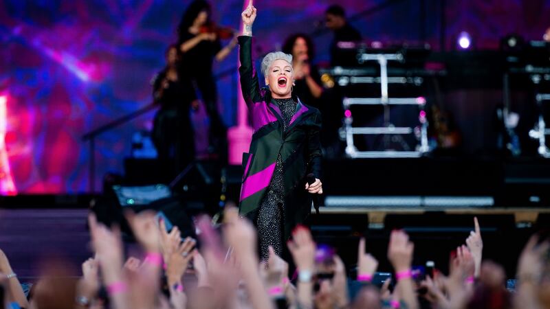 Pink on her Beautiful Trauma World Tour 2019 at the RDS, Dublin. Photograph: Tom Honan for The Irish Times