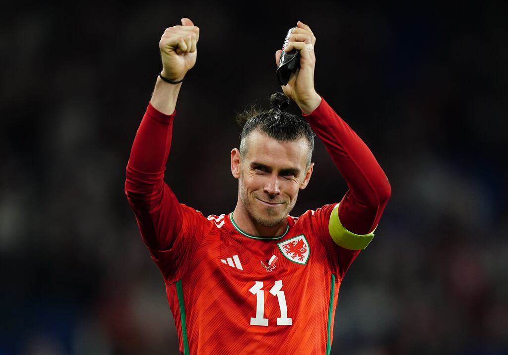 Gareth Bale captains Wales' World Cup squad. Photograph: Mike Egerton/PA