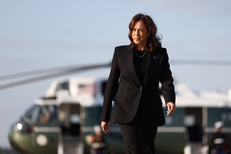 US Democratic presidential nominee Kamala Harris has taken part in a furiously paced procession of rallies and meet-and-greets in the seven key battleground states. Photograph: Getty Images