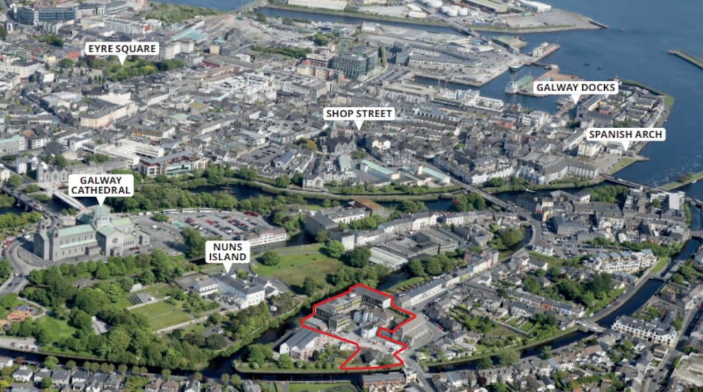 An aerial view of the former Presentation Convent and school lands on Presentation Road, Galway