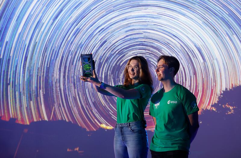 Ireland's first satellite, Eirstat-1, before its launch. Photograph: Julien Behal