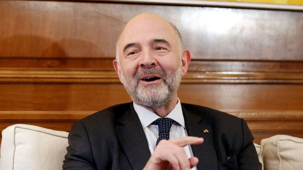 European commissioner  Pierre Moscovici is asking the member states to allow voting on tax issues to move from unanimity  to QMV. Photograph: Costas Baltas/Reuters