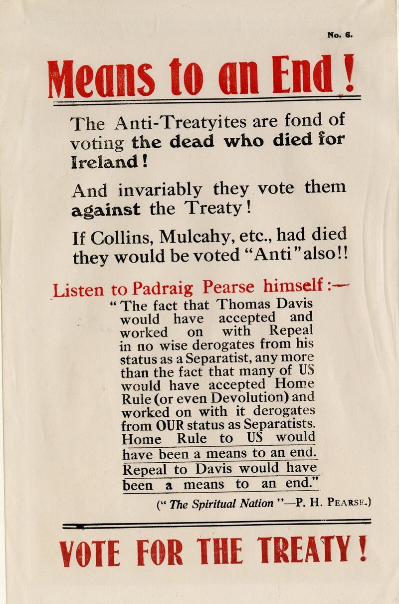 A pro-Treaty leaflet