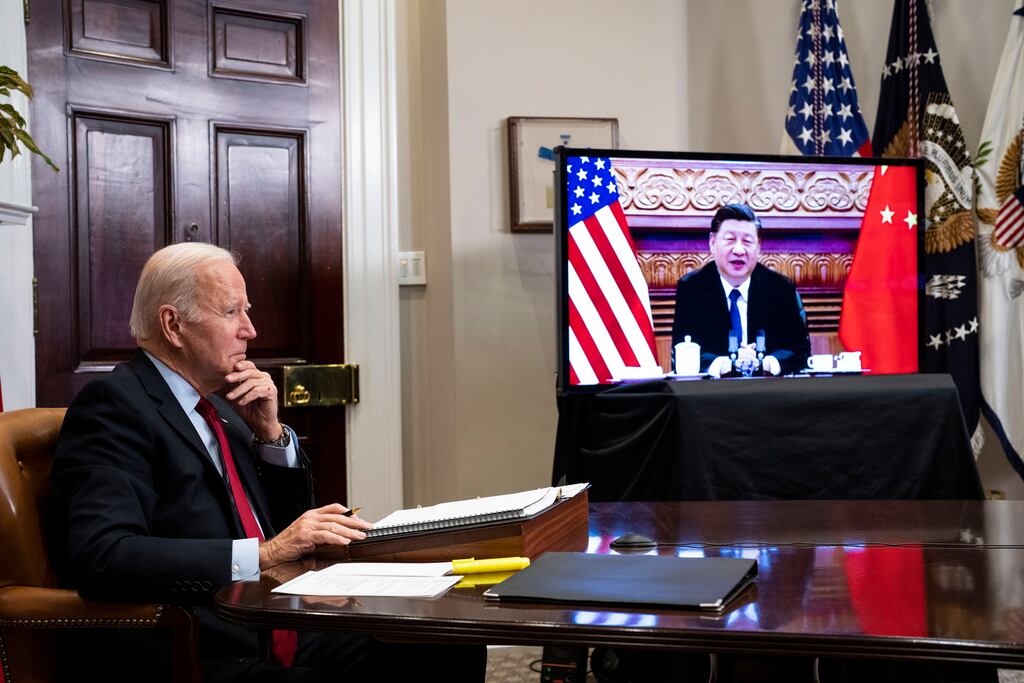 Taiwan dominated a call between presidents Joe Biden and Xi Jinping, the fifth such discussion they have had. Photograph: Doug Mills/The New York Times