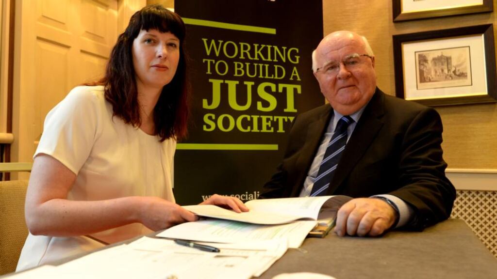 Policy analyst Michelle Murphy with SJI director Seán Healy. Photograph: Cyril Byrne