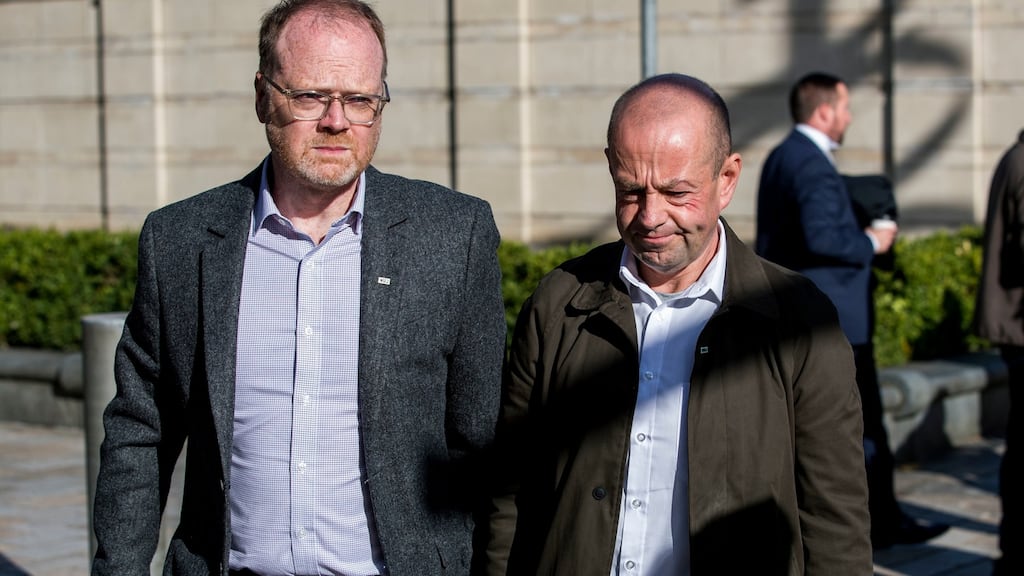 Investigative journalists Trevor Birney and Barry McCaffrey. Photograph: Liam McBurney/PA Wire