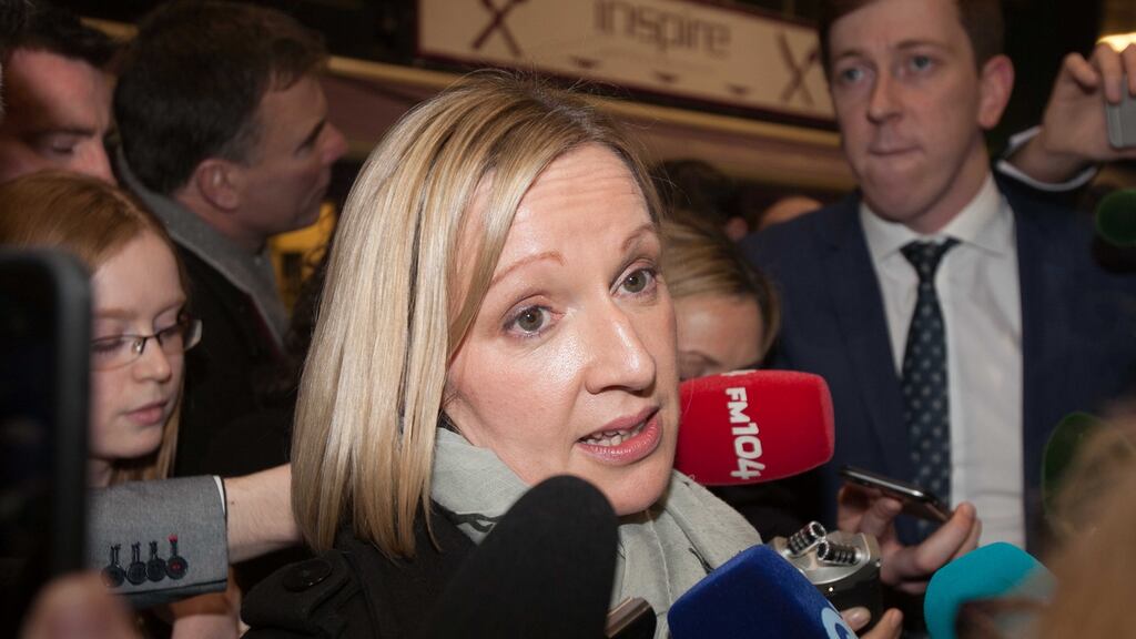 Former Renua TD  Lucinda Creighton at the RDS count centre. She has been reflecting on the toll politics can take on family and finances after clearing out her Dáil office.   Photograph: Gareth Chaney/ Collins.