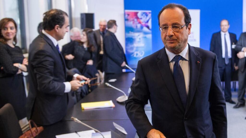 French president Francois Hollande  is struggling to live up to a pledge to get unemployment firmly on a downward trend by year end. Photograph: Etienne Laurent/Reuters