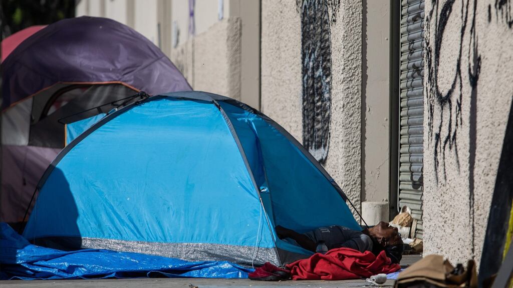A total of 8,830 people were without a home last month, including 2,513 children, according to the latest data from the Department of Housing. Photograph: Apu Gomes/AFP via Getty Images