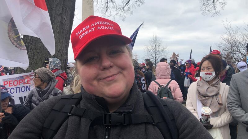 Trump supporter Carrie McPherson from Richmond, Virginia attending the pro-Trump rally on January 6th. Photograph: Suzanne Lynch
