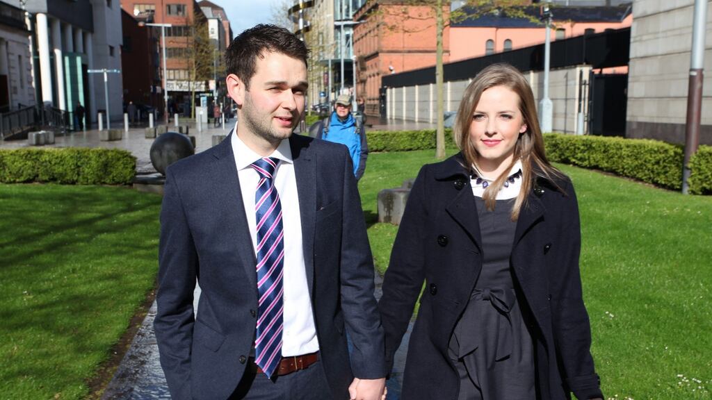 Daniel and Amy McArthur of Ashers Baking Company who are seeking to overturn a judgment which found their refusal to make a cake with a pro-gay marriage slogan was unlawful.  Photograph: PA