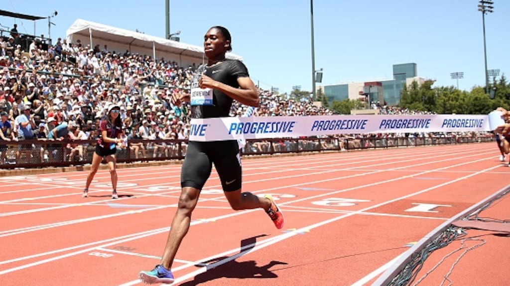 Caster Semenya wins the women’s 800m during the Prefontaine Classic at Cobb Track & Angell Field in June. Photograph: Ezra Shaw/Getty Images