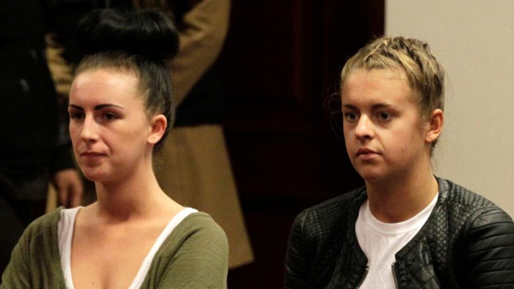 Michaella McCollum Connolly (left) and Melissa Reid attend a court hearing last month. Ms Reid’s mother said the woman had received injections in jail for swelling caused by insect bites. Photograph: Reuters
