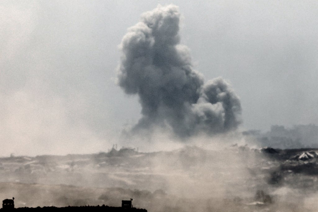 An Israeli air strike in Gaza on Tuesday. Photograph: Jack Guez/AFP/Getty