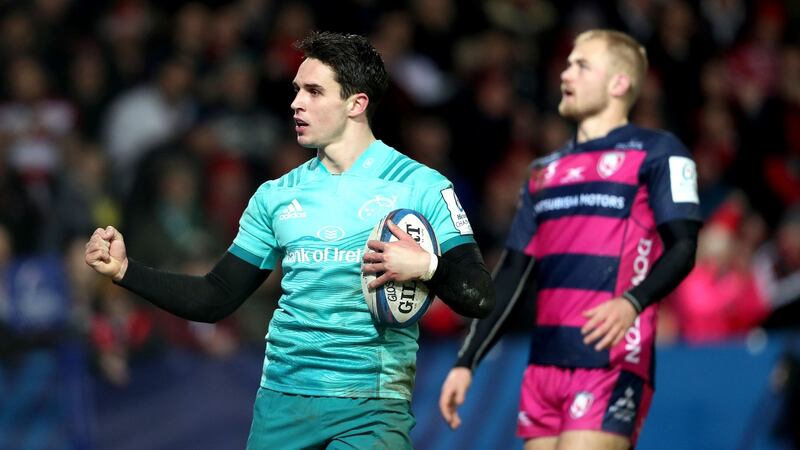 Joey Carbery inspired Munster to a resounding win at Gloucester. Photograph: Dan Sheridan/Inpho