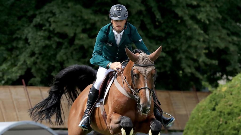 Tipperary’s Denis Lynch finished third in Friday evening’s 1.55m jump-off class in Madrid. Photo: Inpho