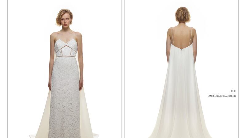 Lace dress with cape trim, €880, Self-Portrait