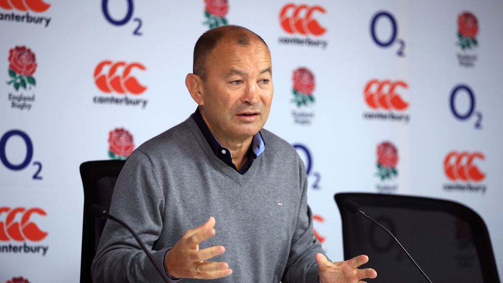 England coach Eddie Jones during his Six Nations squad announcement at Twickenham on Friday. Photograph: PA