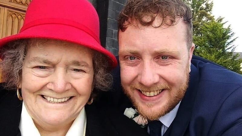 Martin Beanz Warde with his grandmother, Maggie Mongan. Photograph:  courtesy of Martin Beanz Warde