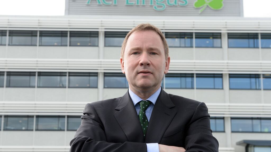 Stephen Kavanagh, CEO of Aer Lingus: he says becoming part of the bigger group will allow Aer Lingus to grow its business faster and with less risk than as an independent airline. Photograph: Eric Luke / The Irish Times