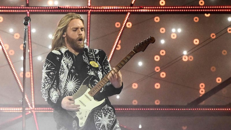 Singer Sam Ryder performs on behalf of the United Kingdom during the final of the Eurovision Song contest 2022 at the Pala Alpitour venue in Turin. Photograph: Marco Bertorello/AFP/Getty