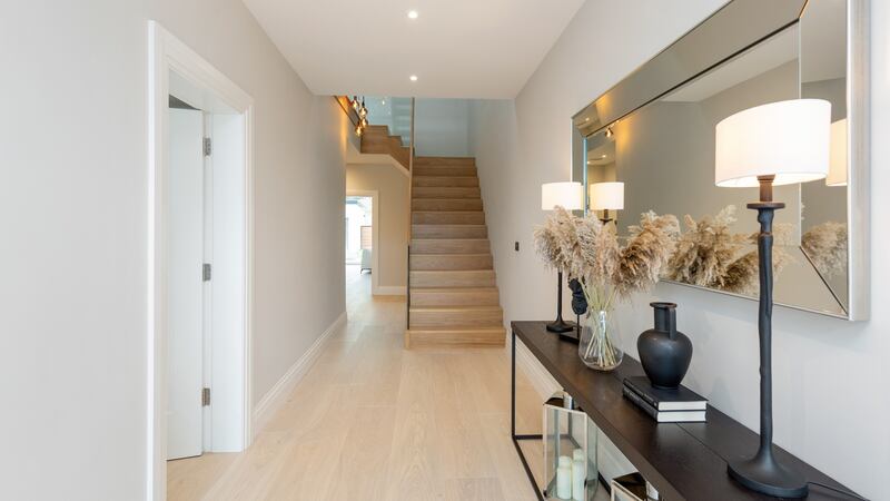 Entrance hall with statement staircase