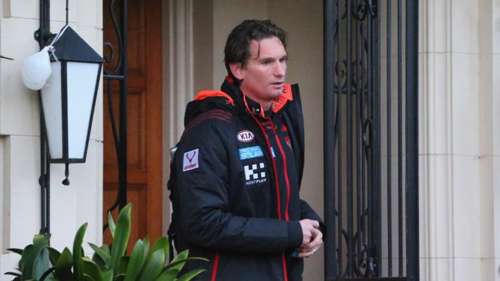 Essendon Bombers AFL coach James Hird leaving his home in Toorak, Melbourne. Photograph: Scott Barbour/Getty Images