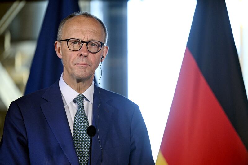 German chancellor Friedrich Merz. Photograph: Roni Rekomaa/Lehtikuva/AFP via Getty Images