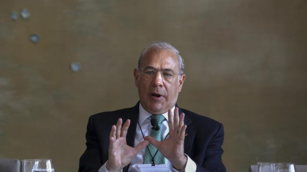 OECD Secretary general Angel Gurria. The OECD has cut its 2014 world growth outlook to 3.4 per cent from 3.6 per cent. Photo: Bloomberg
