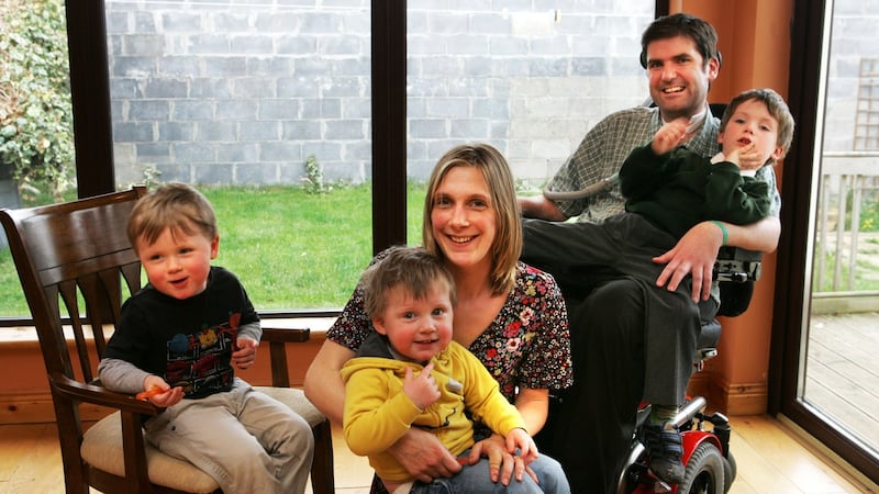 A file image from 2011 of Simon Fitzmaurice  with Ruth and three of their  five children; Jack (5) Raife (3) and Arden (2).    Photograph: Cyril Byrne/The Irish Times