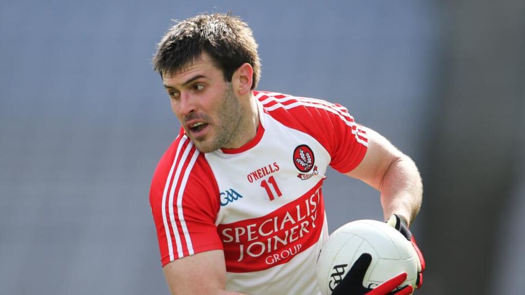 Mark Lynch was Derry’s star man during their league campaign as they reached the Division One final. Photograph: Inpho.