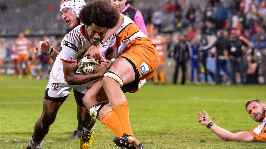 Henry Speight scored Ulster’s injury-time try in Bloemfontein. Photograph: Frikkie Kapp/Inpho