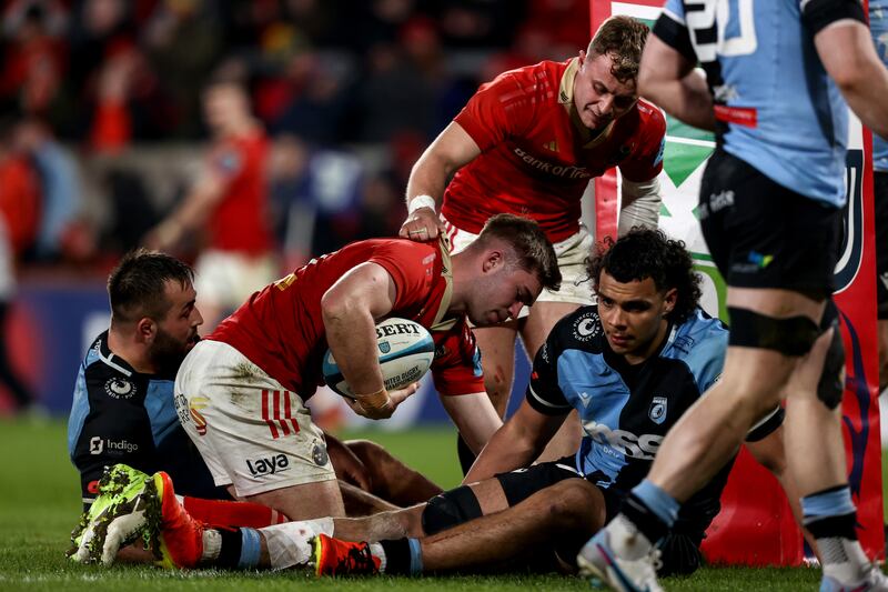 Munster's Jack Crowley faces into a fascinating contest with Fin Smith of Northampton during this weekend's Champions Cup action. Photograph: Ben Brady/Inpho