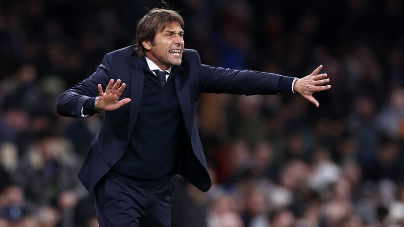 Antonio Conte secured his first Premier League win with Spurs against Leeds. Photograph: Ryan Pierse/Getty